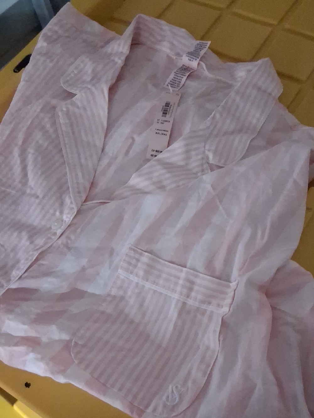 Victoria's Secret Pink Patterned Pajama Pants Sz L, Top And Overnight Pouch Bnwt - Picture 8 of 9
